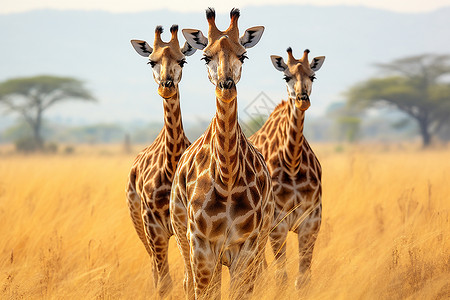 非洲的长颈鹿背景图片