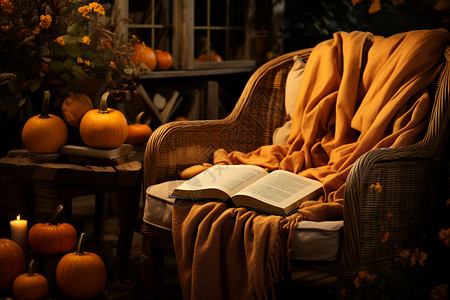 秋日的房间背景图片