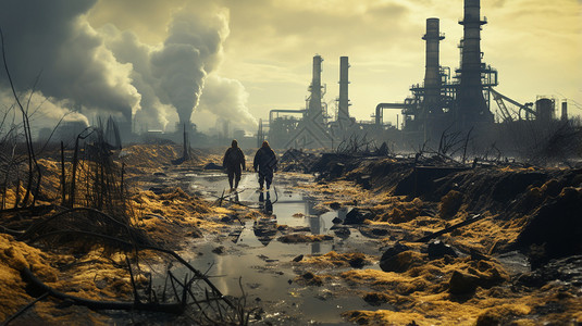 工厂废墟核污染环境设计图片