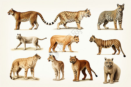 食肉动物野生的猫科动物设计图片