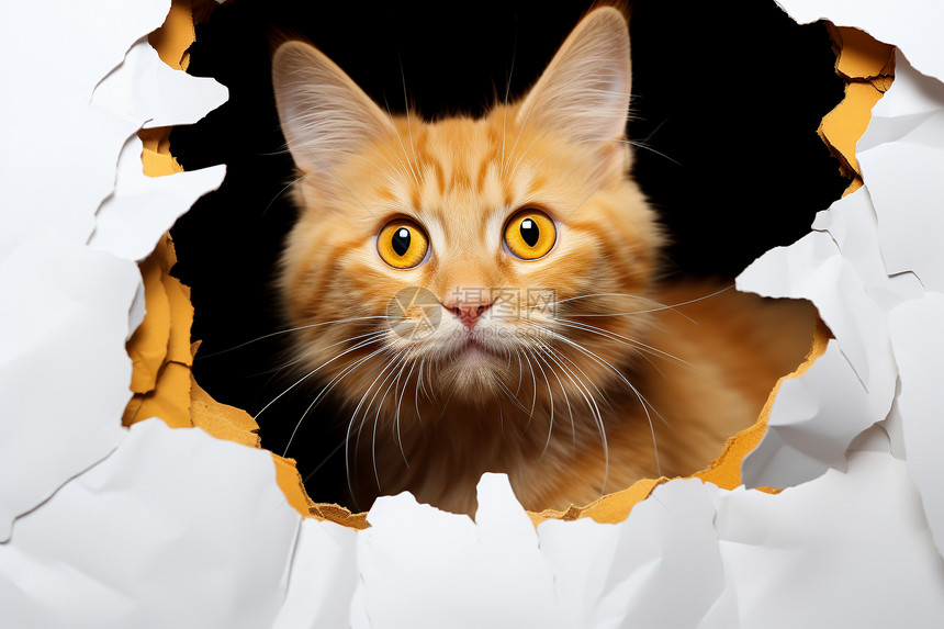 纸墙猫咪图片