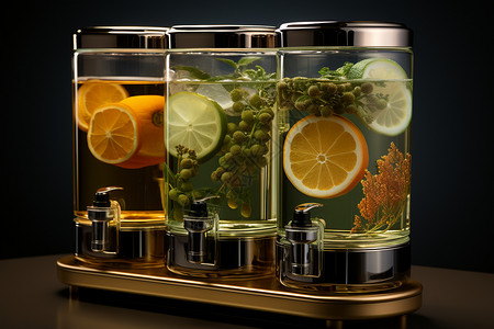 果蔬饮料玻璃容器背景图片