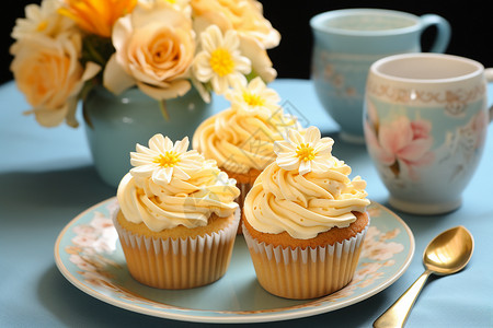 手绘蛋糕花朵甜蜜的蛋糕背景