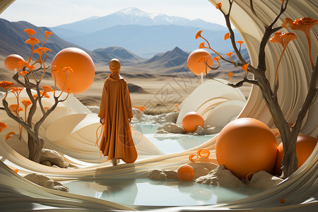 奇幻旅程橙色创意空间设计图片
