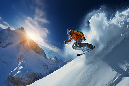 滑雪假期冲向冰雪世界背景