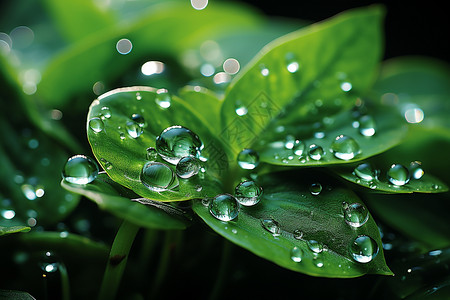 清晨的雨露植物背景图片