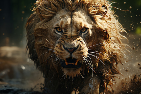 压迫感十足的狮子背景
