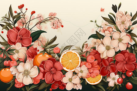 水果盛宴花卉背景图片