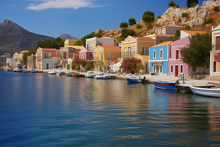 地中海的小镇图片
