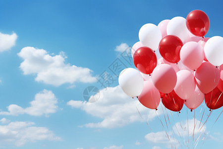 蓝天中的气球背景图片