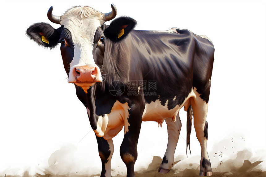 奶牛的可爱插画图片