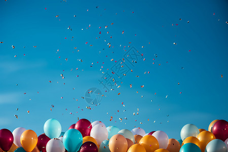 派对气球漂浮欢乐派对上的气球设计图片