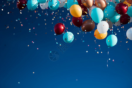 派对气球漂浮欢乐派对中飘动的气球设计图片