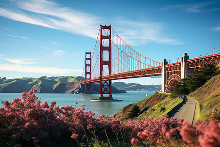 旧金山城市金门大桥背景