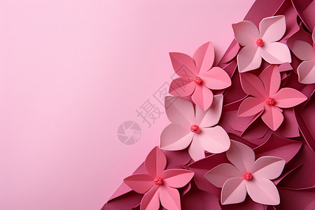 粉色背景上的花朵图片