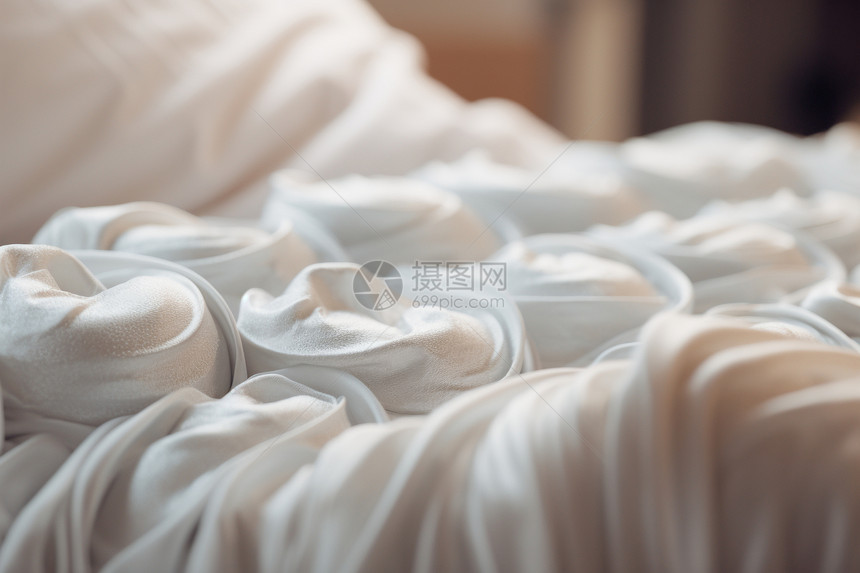 床上的白色细布图片