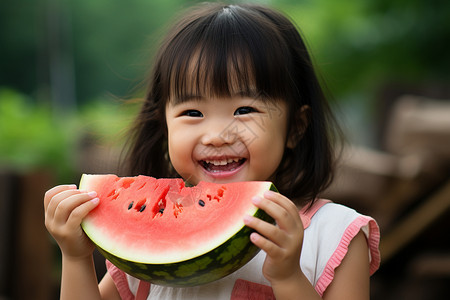 甜蜜夏日享受美味的西瓜图片