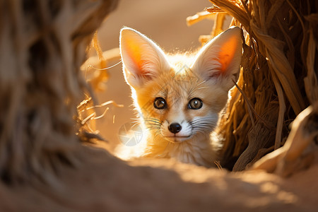 狐尾幼狐充满好奇背景