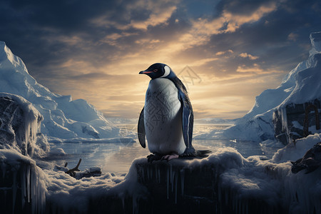 企鹅与梦幻蓝天图片