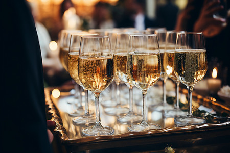 跨年庆典庆祝的香槟酒背景
