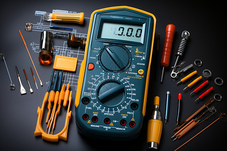 电力仪表工具箱和测量仪表背景