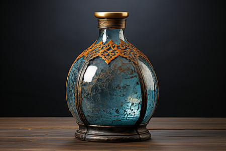古代陶器酒罐的古朴质感高清图片