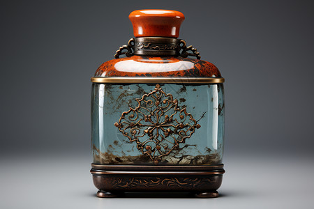 白酒外箱素材古代的经典传统白酒陶罐背景