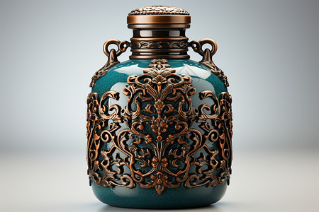 古韵浓郁的陶瓷酒罐背景图片