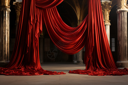 装饰红色幕布贵族优雅的幕布设计图片
