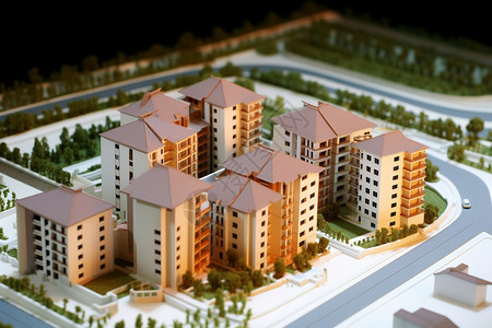 住宅产权现代住宅模型背景