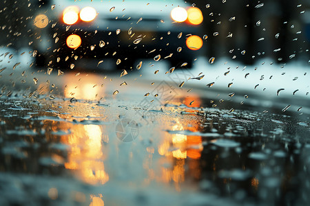 城市雨景背景图片