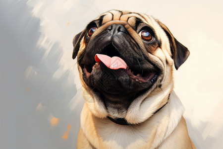 插画动物素材微笑的宠物小狗背景