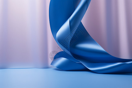 丝绸产品蓝色的丝带背景背景