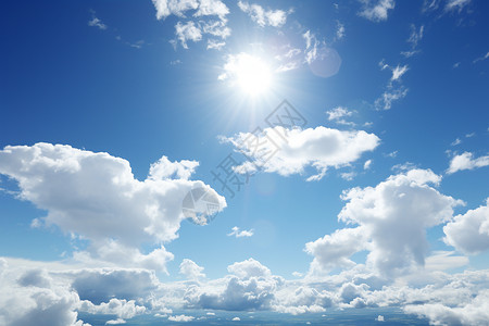 夏日天空中的柔和白云图片
