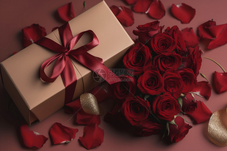 红玫瑰礼盒图片