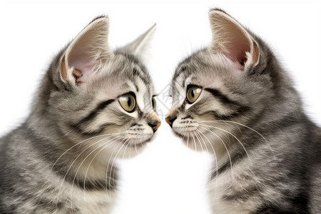 两只猫相视而望高清图片