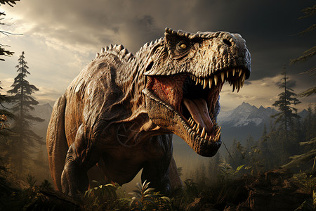 山林中的恐龙背景图片