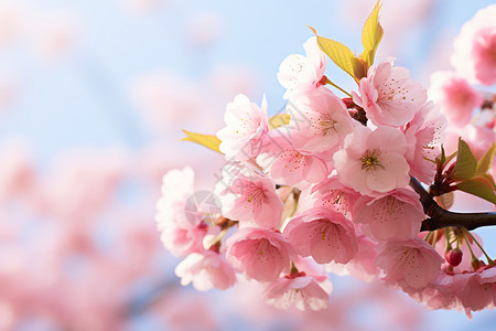 樱花盛放的美丽景象高清图片