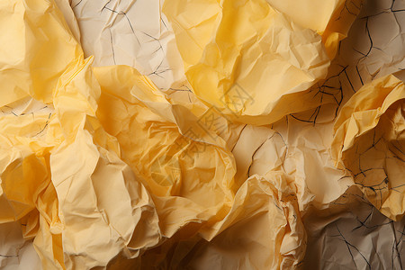 黄色纸团废纸堆里的纸团背景