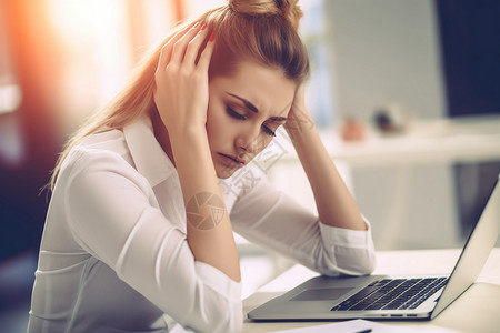 职场女性的疲惫和压力图片