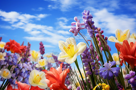 五颜六色的鲜花背景图片
