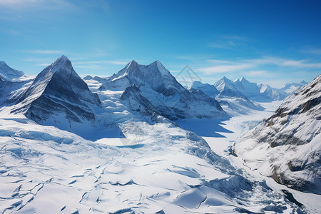 冬天大雪景色美丽的雪山风景背景