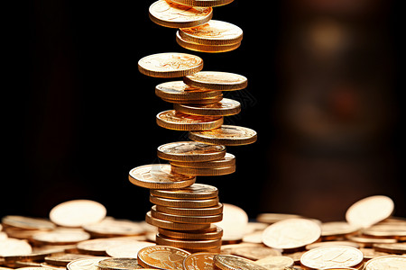 金币堆叠的金融场景图片