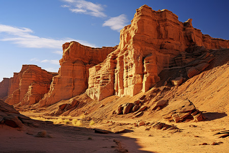 岩石与沙漠的交融背景图片