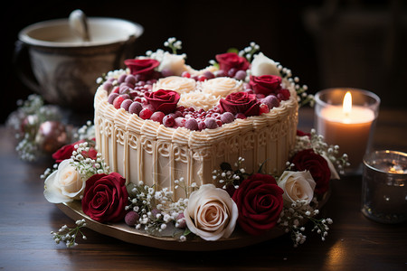 温馨婚礼上的蛋糕背景图片