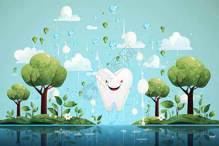 牙齿保健详情薄荷味的牙膏插画