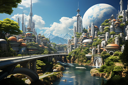 未来之城背景图片