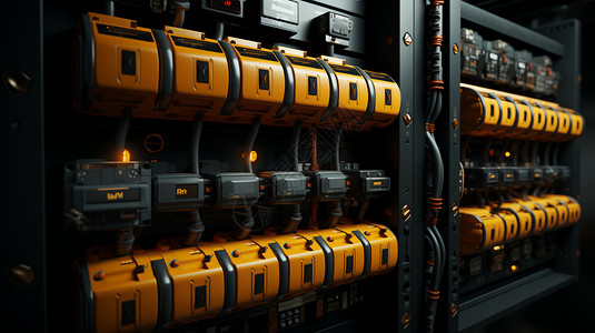 黄色电气柜科技电架子高清图片