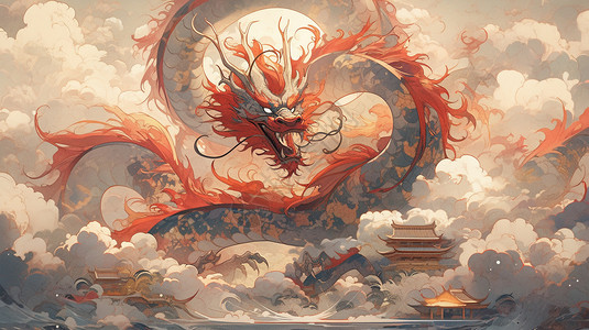 中国神龙背景图片