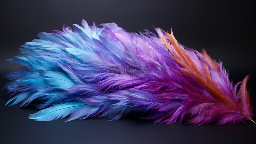 蓝紫色的羽毛图片